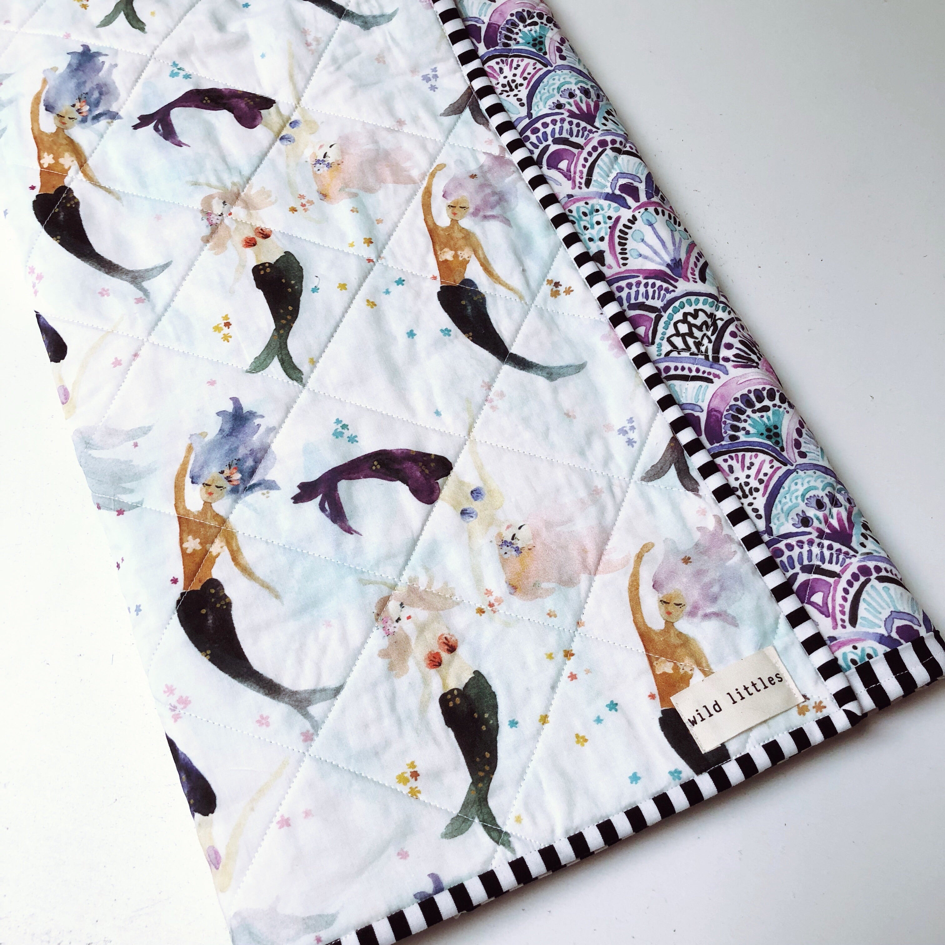 Mermaid + Me Wholecloth Baby Quilt - Made to Order | Wild Littles