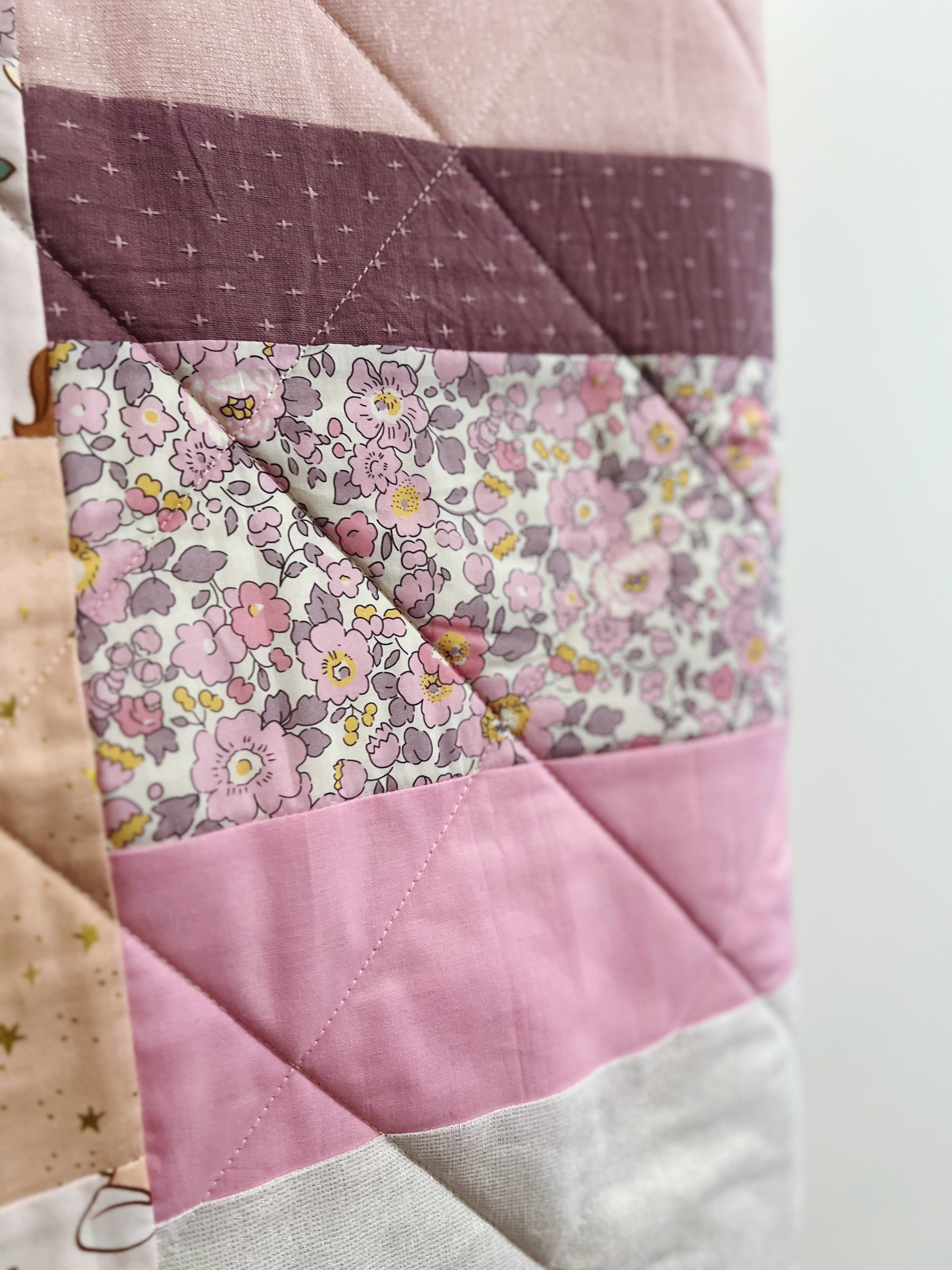all the princesses patchwork baby quilt - ready to ship