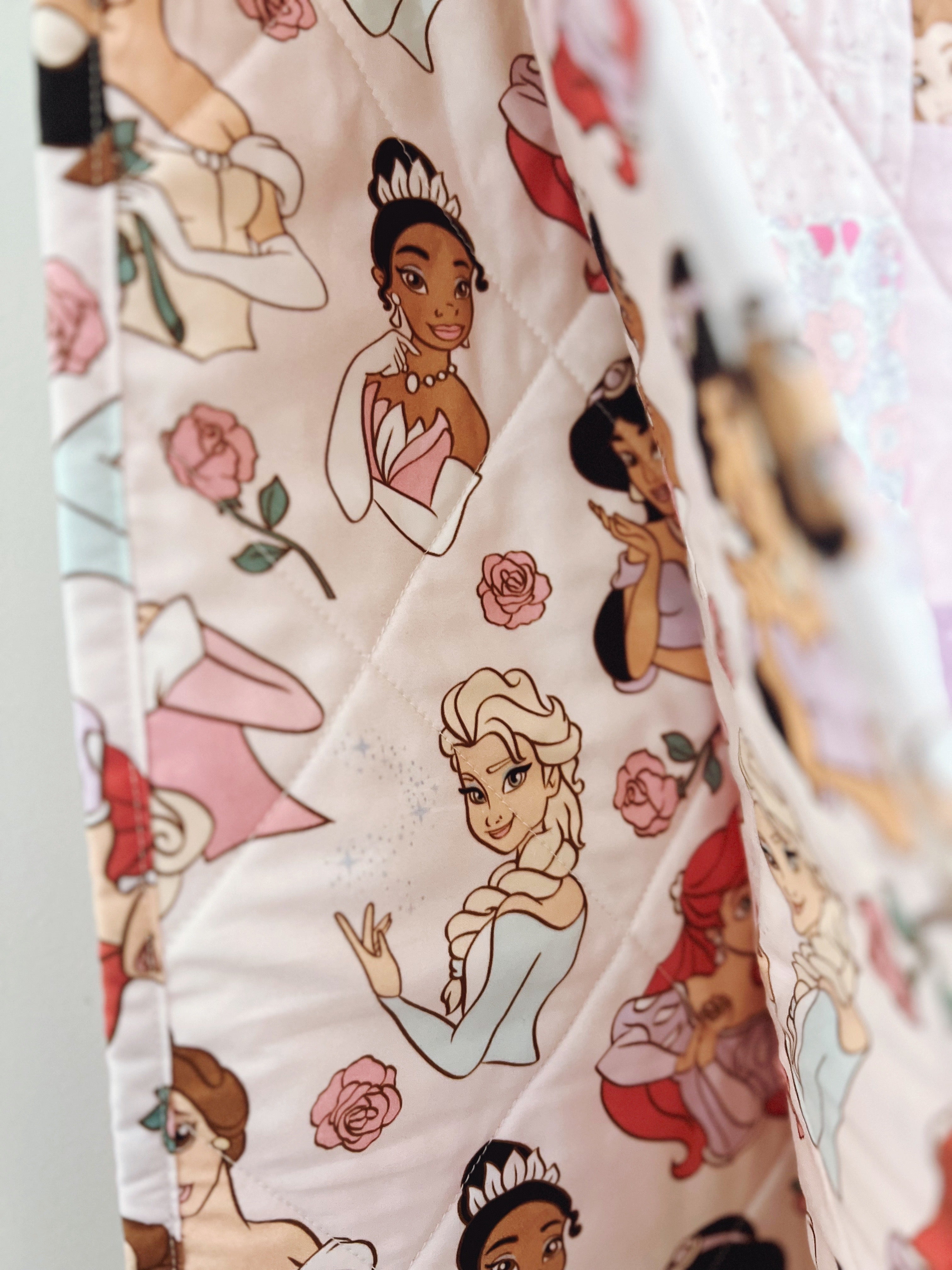 all the princesses patchwork baby quilt - ready to ship