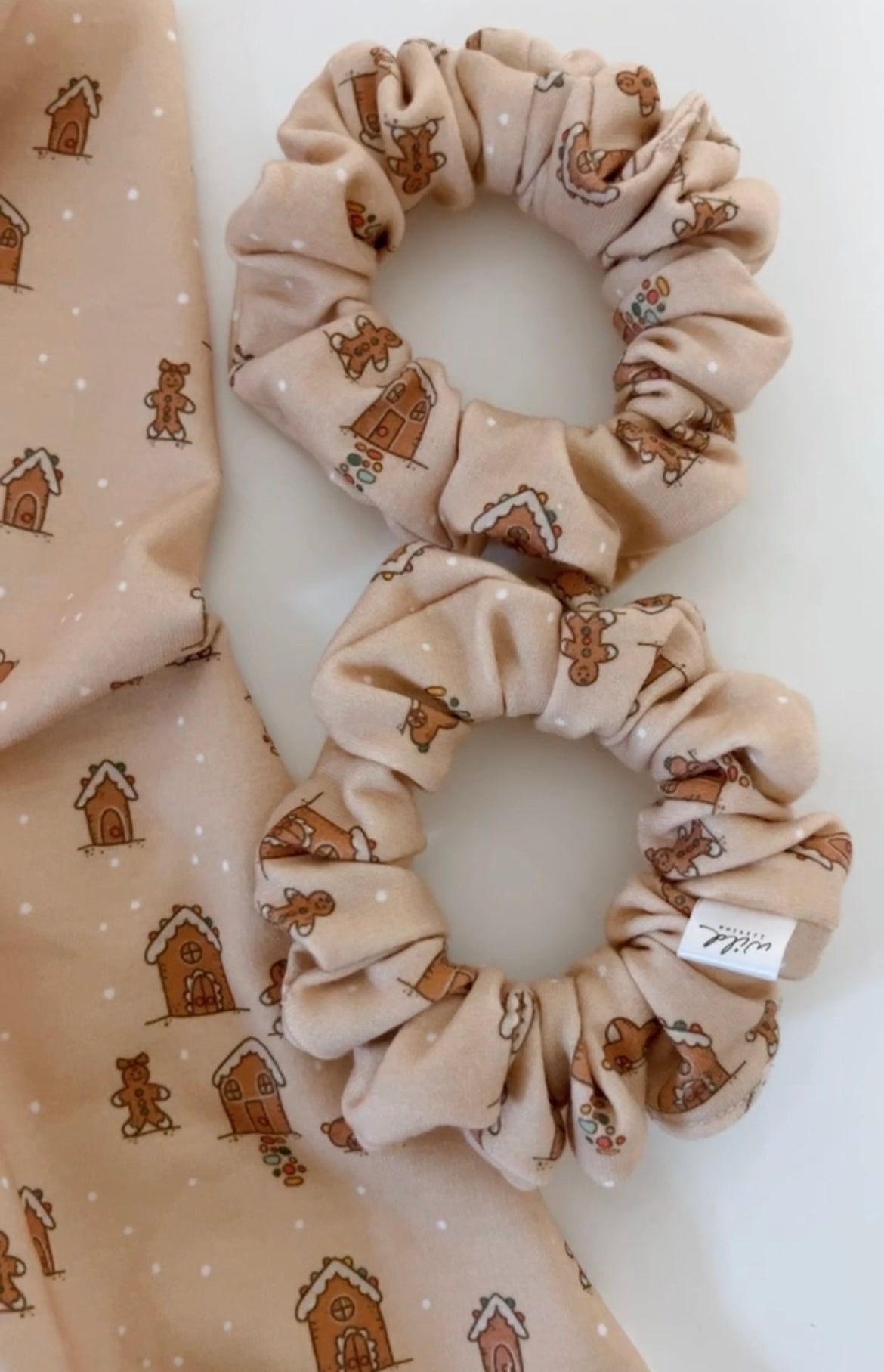 gingerbread house holiday hair scrunchie