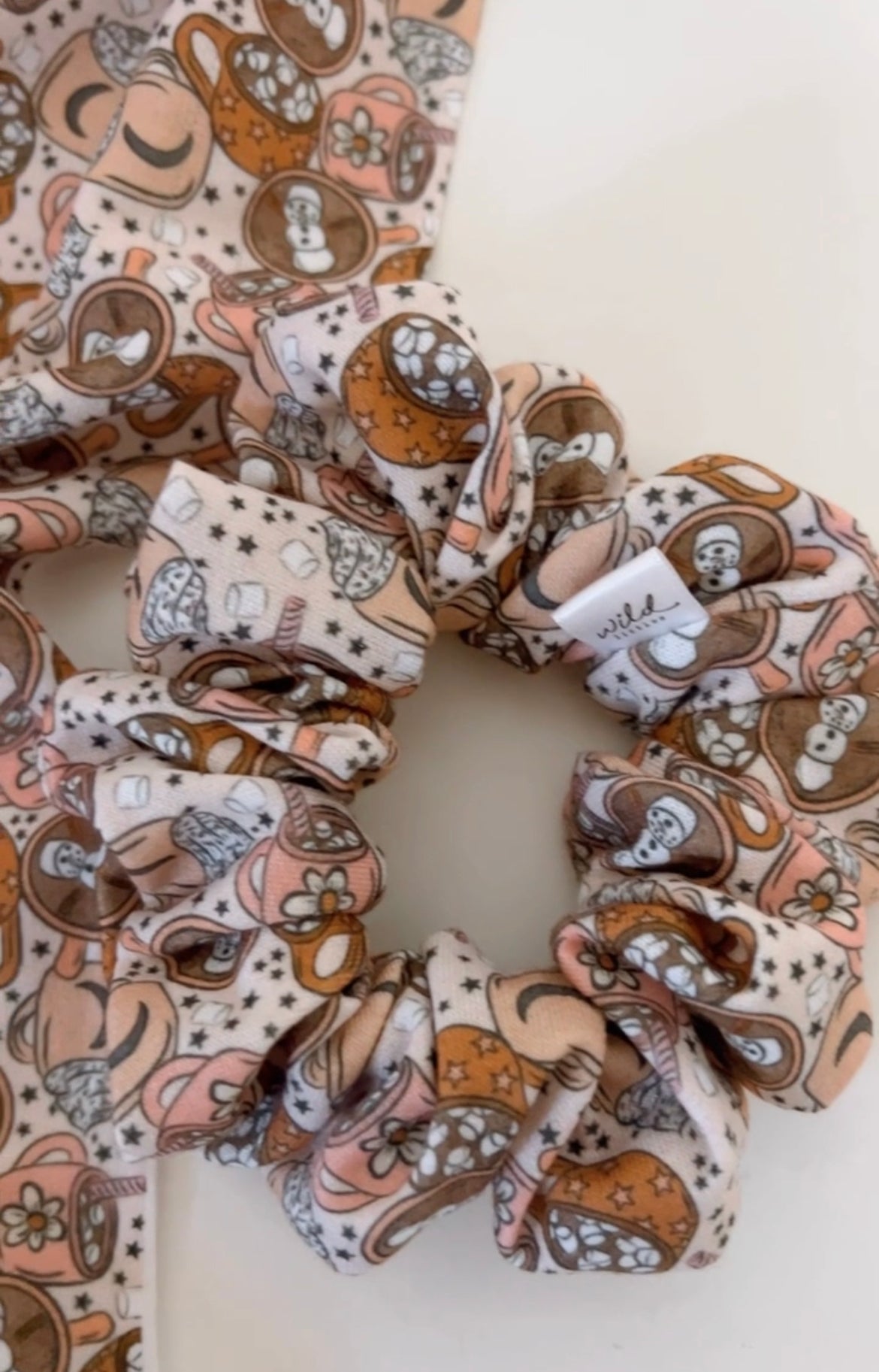 hot cocoa holiday hair scrunchie