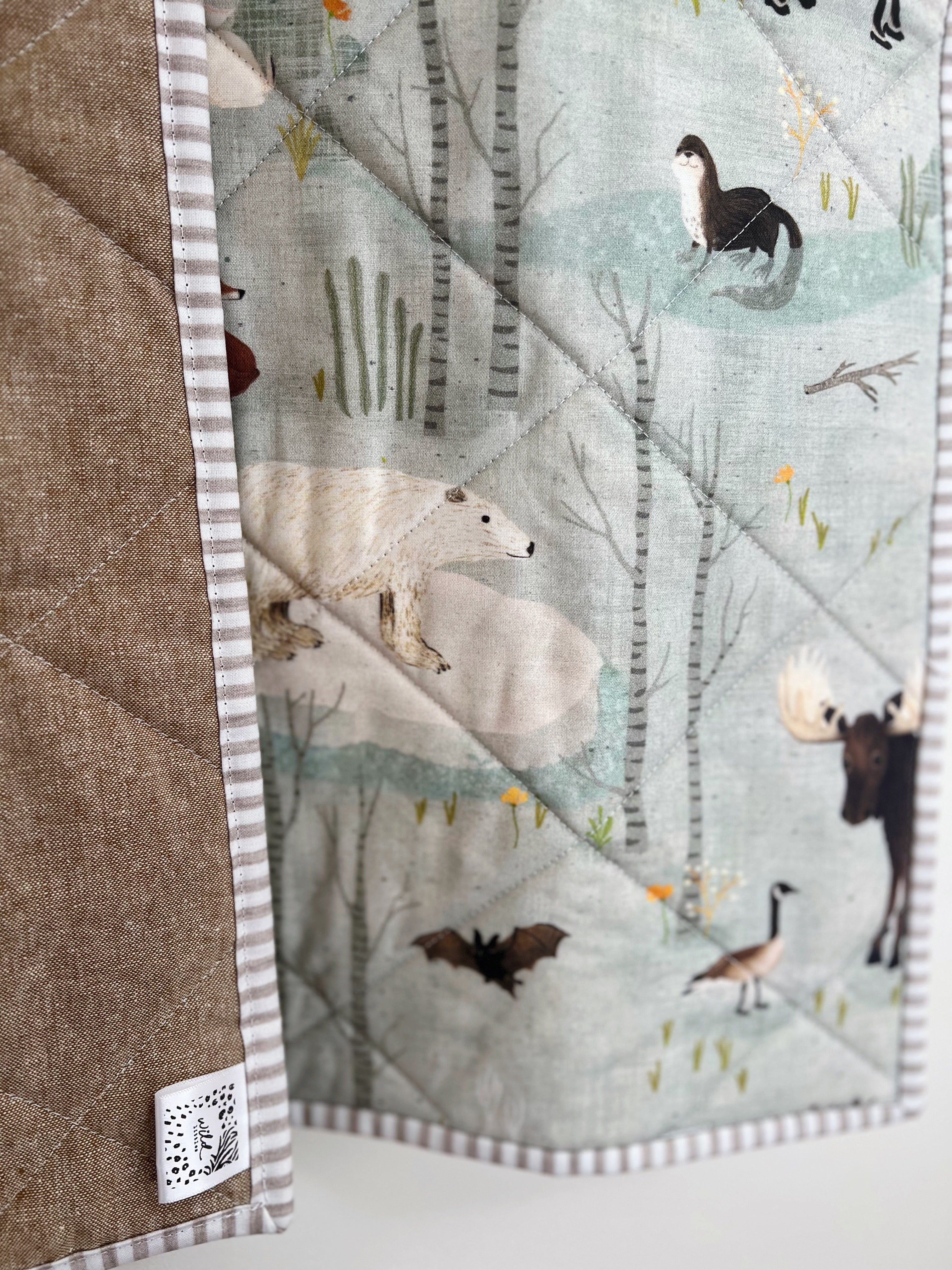Woodland Friends Wholecloth Quilt - Made to Order
