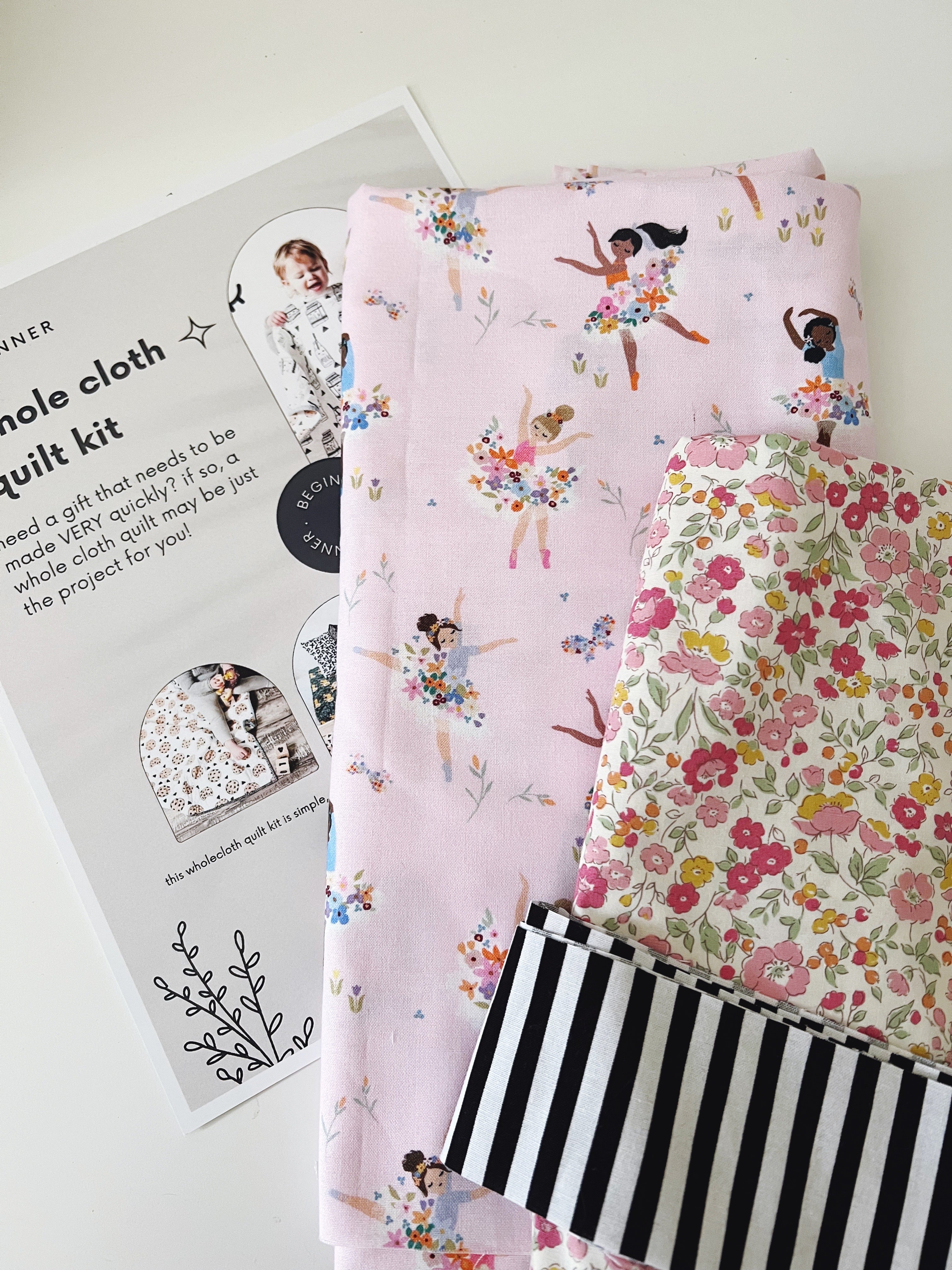 Whole Cloth Quilt Kit - floral ballerina