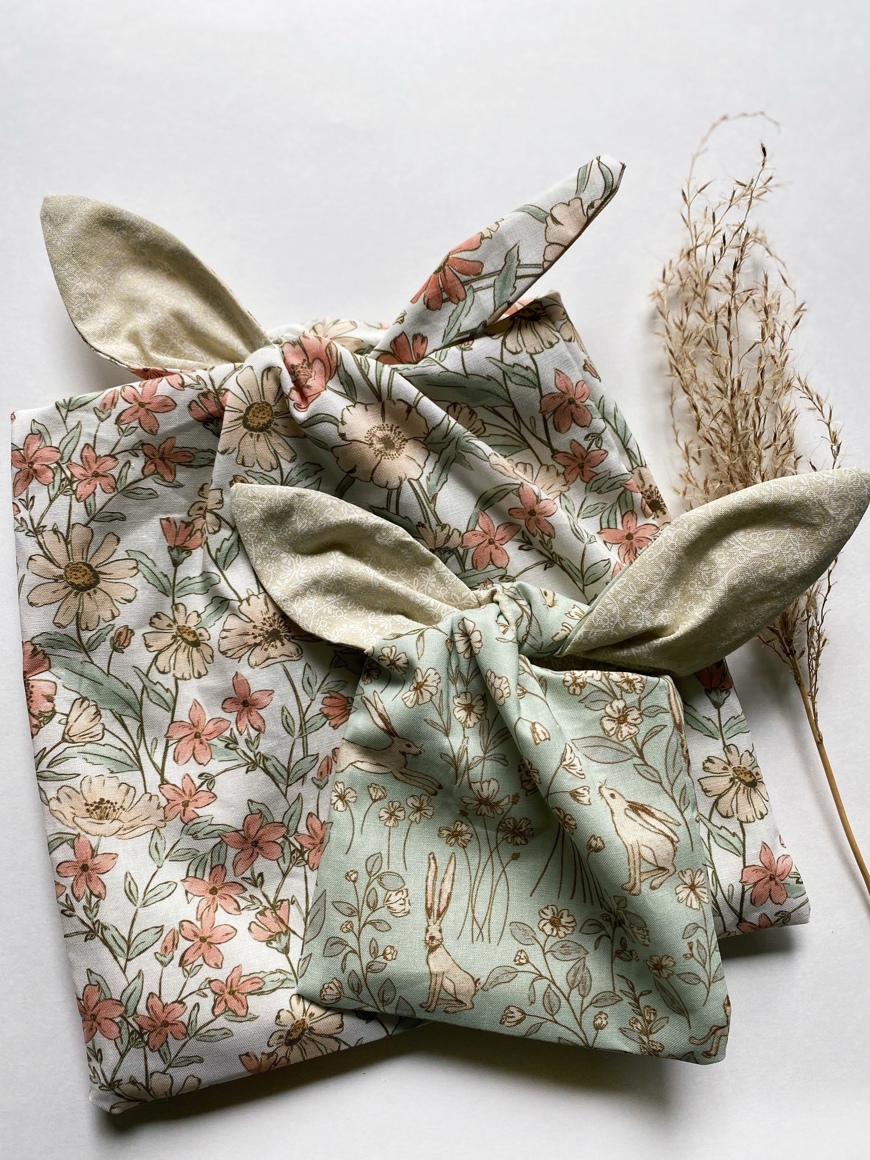 easter bunny bags - florals + hares