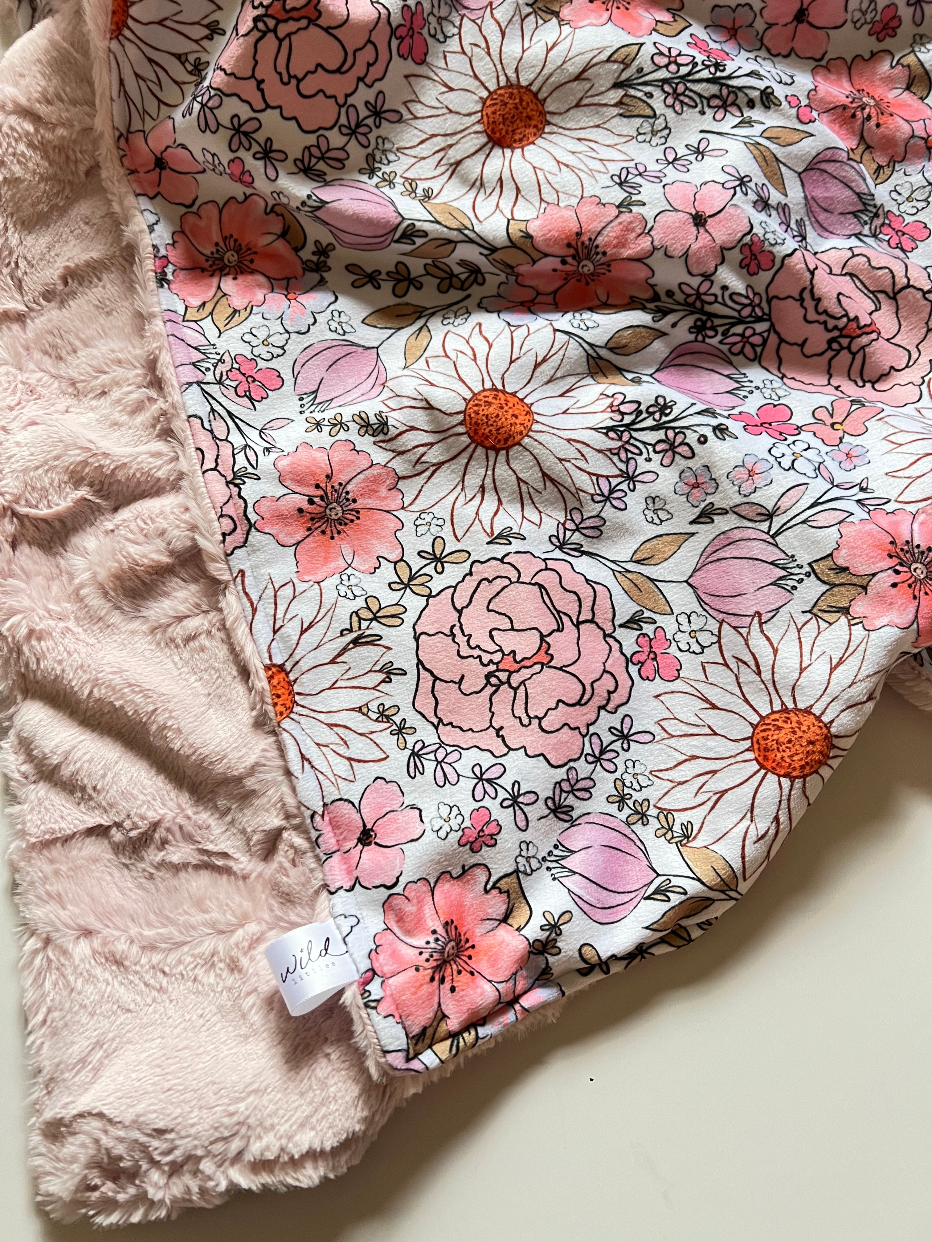 Spring Floral Minky Cuddle Blanket