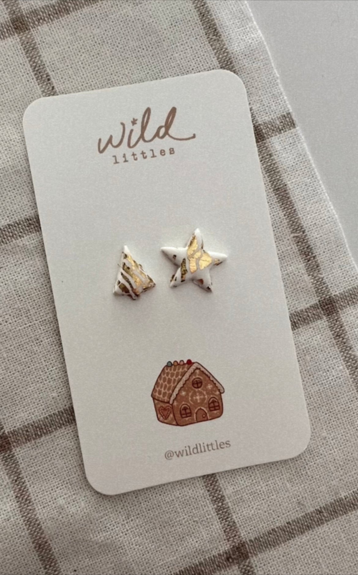 holiday earrings - sparkle star + tree | Wild Littles