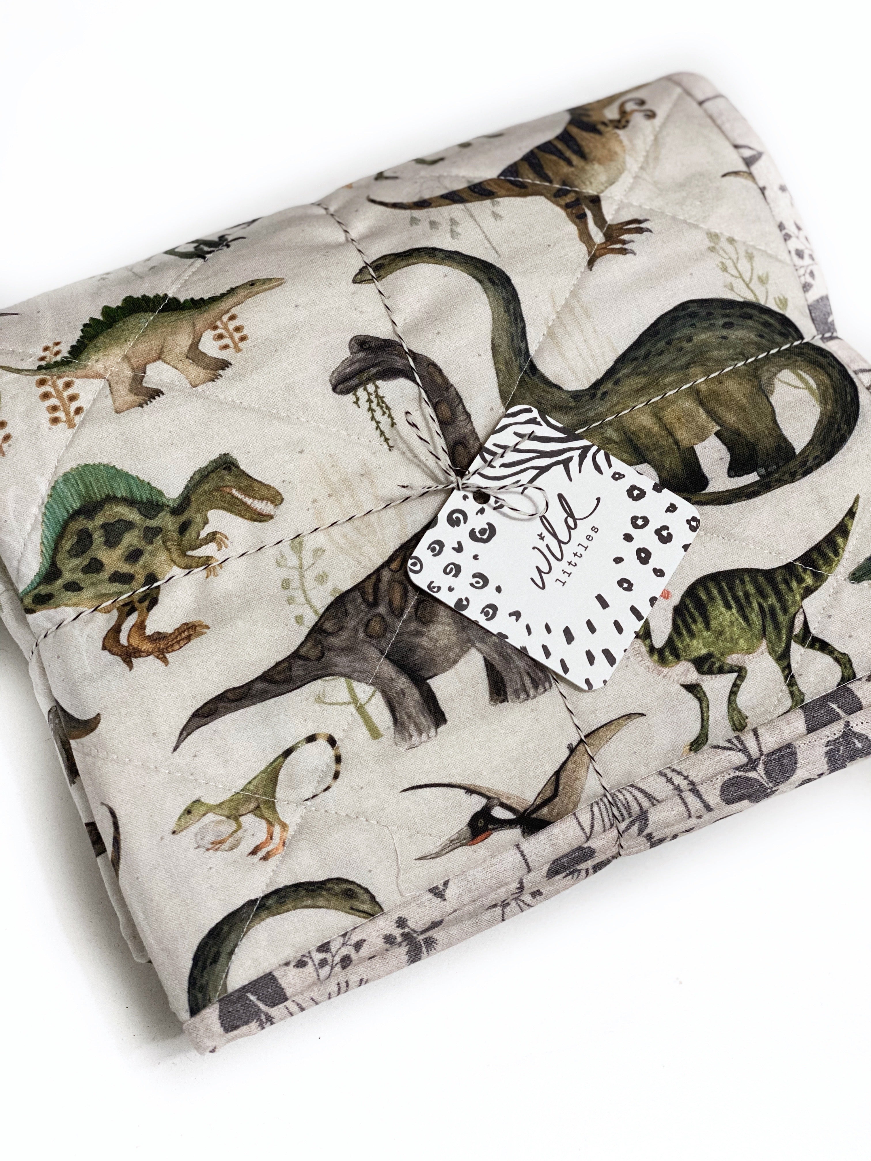 Dino Land Wholecloth Quilt - Made to Order | Wild Littles