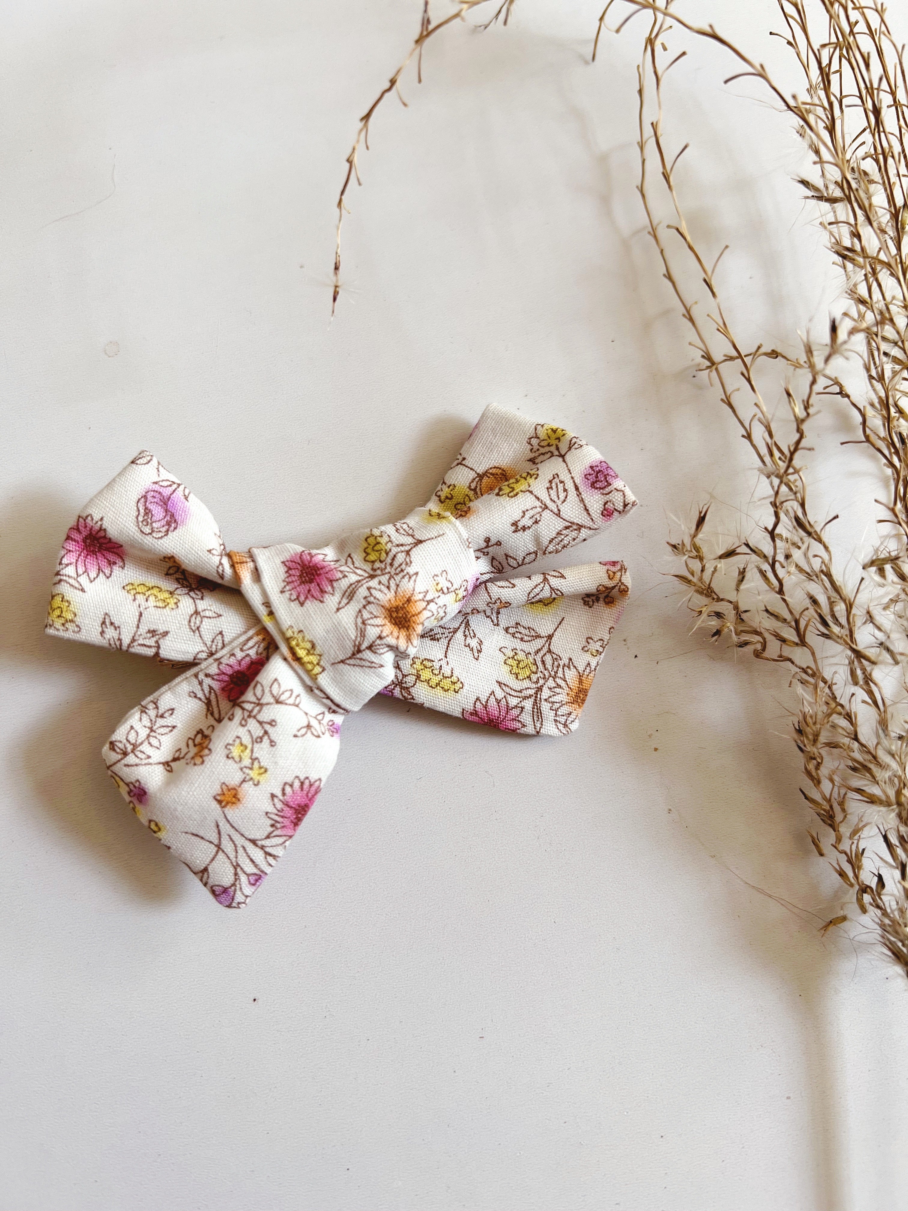 spring meadow florals hair bow