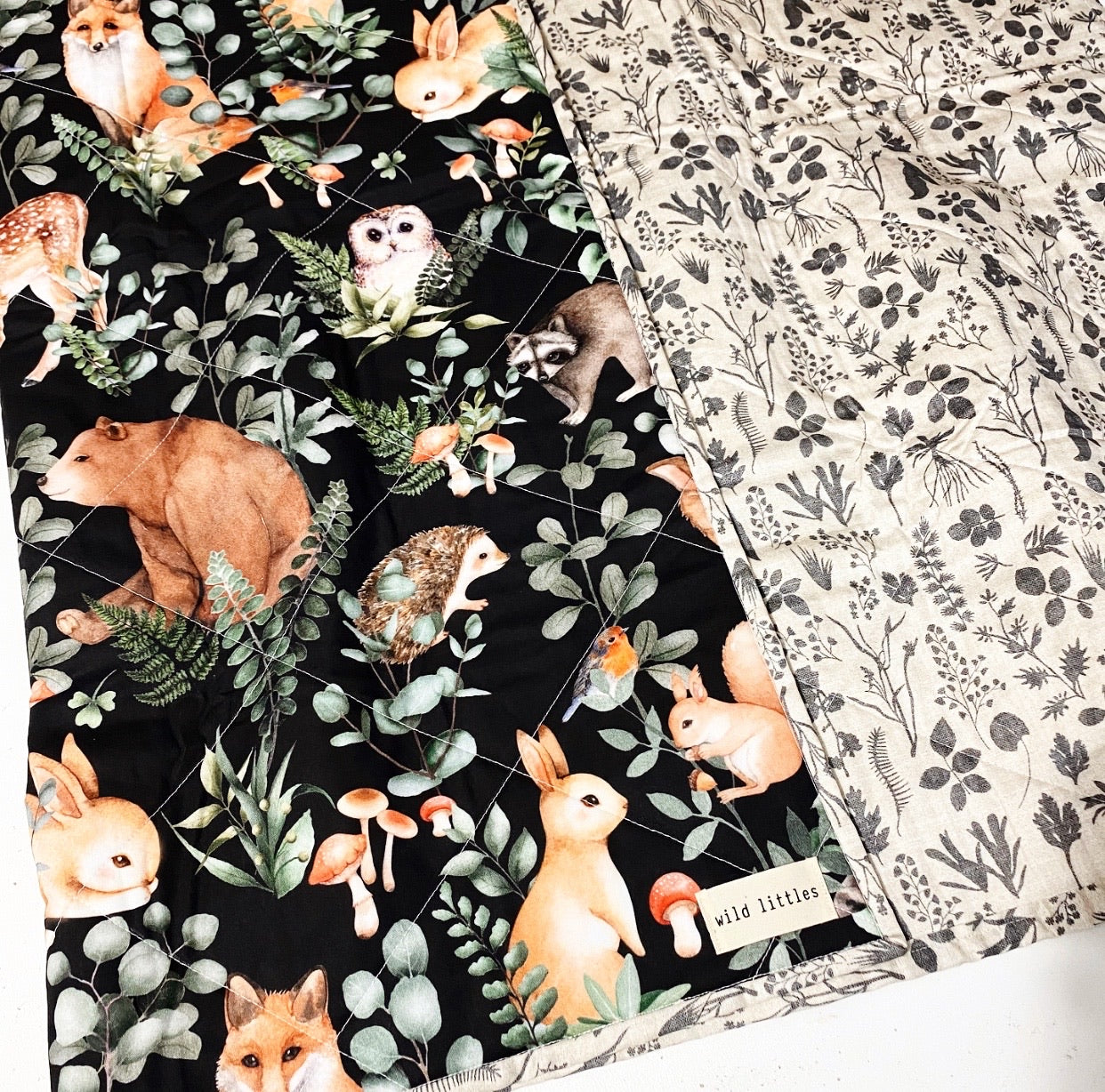 Forest Animals Wholecloth Quilt - Made to Order | Wild Littles