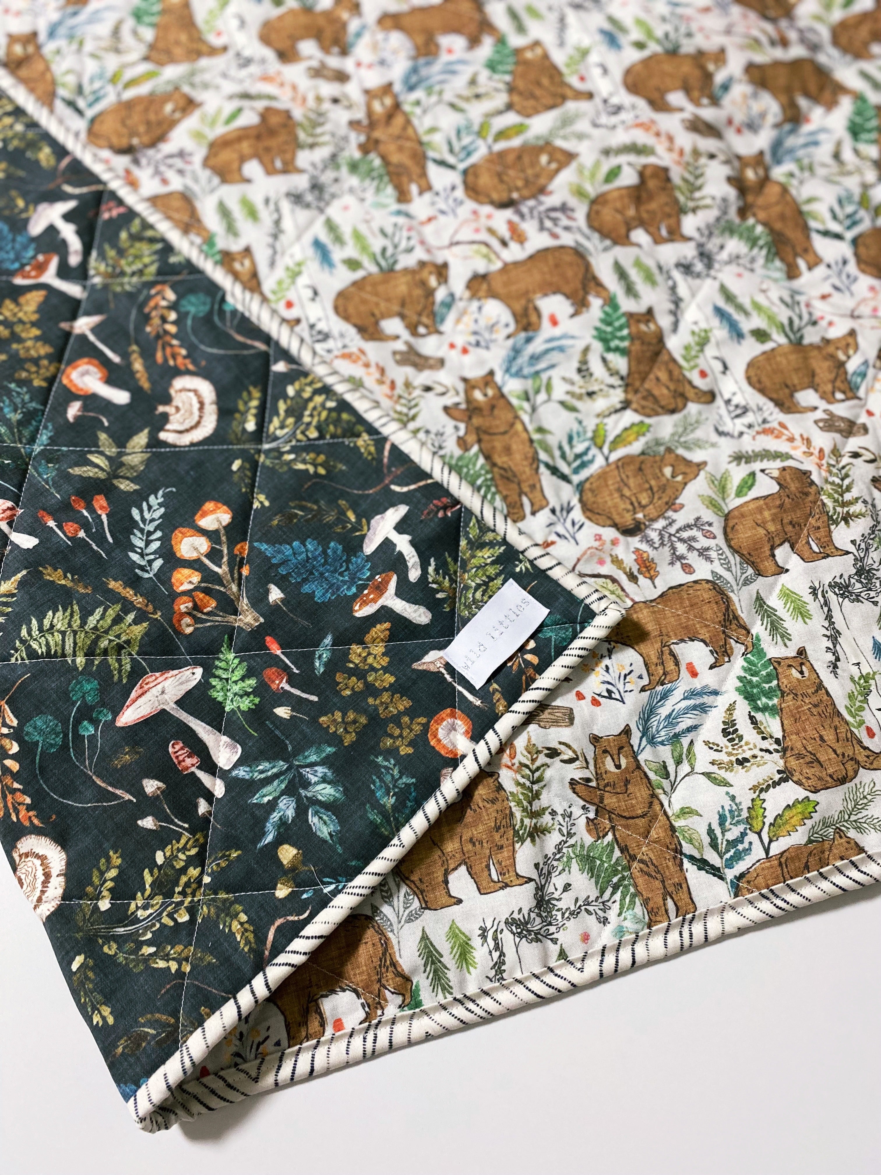 Mushroom Forest Wholecloth Quilt - Made to Order | Wild Littles