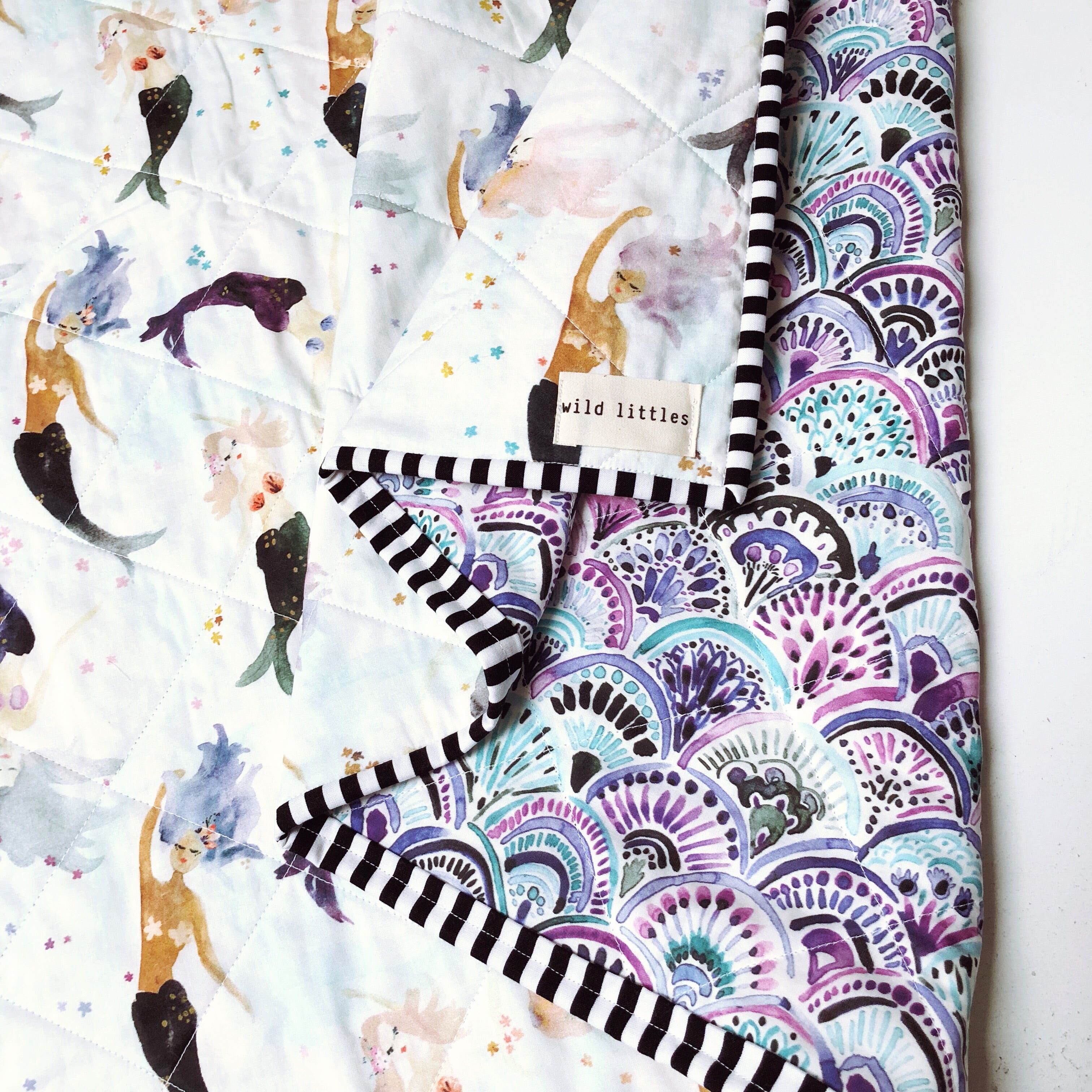 Mermaid + Me Wholecloth Baby Quilt - Made to Order | Wild Littles