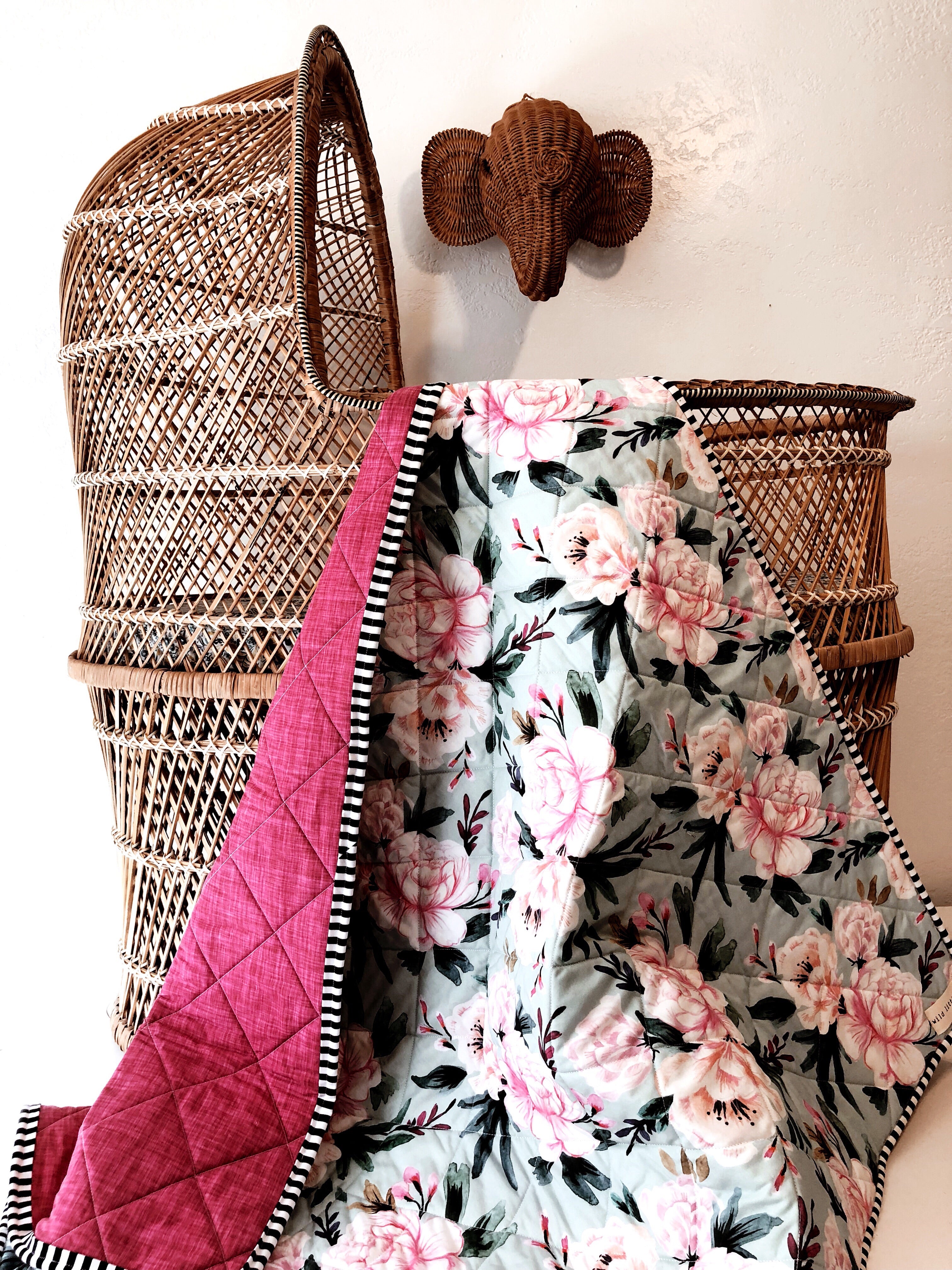 Odette Floral Wholecloth Quilt - Made to Order | Wild Littles
