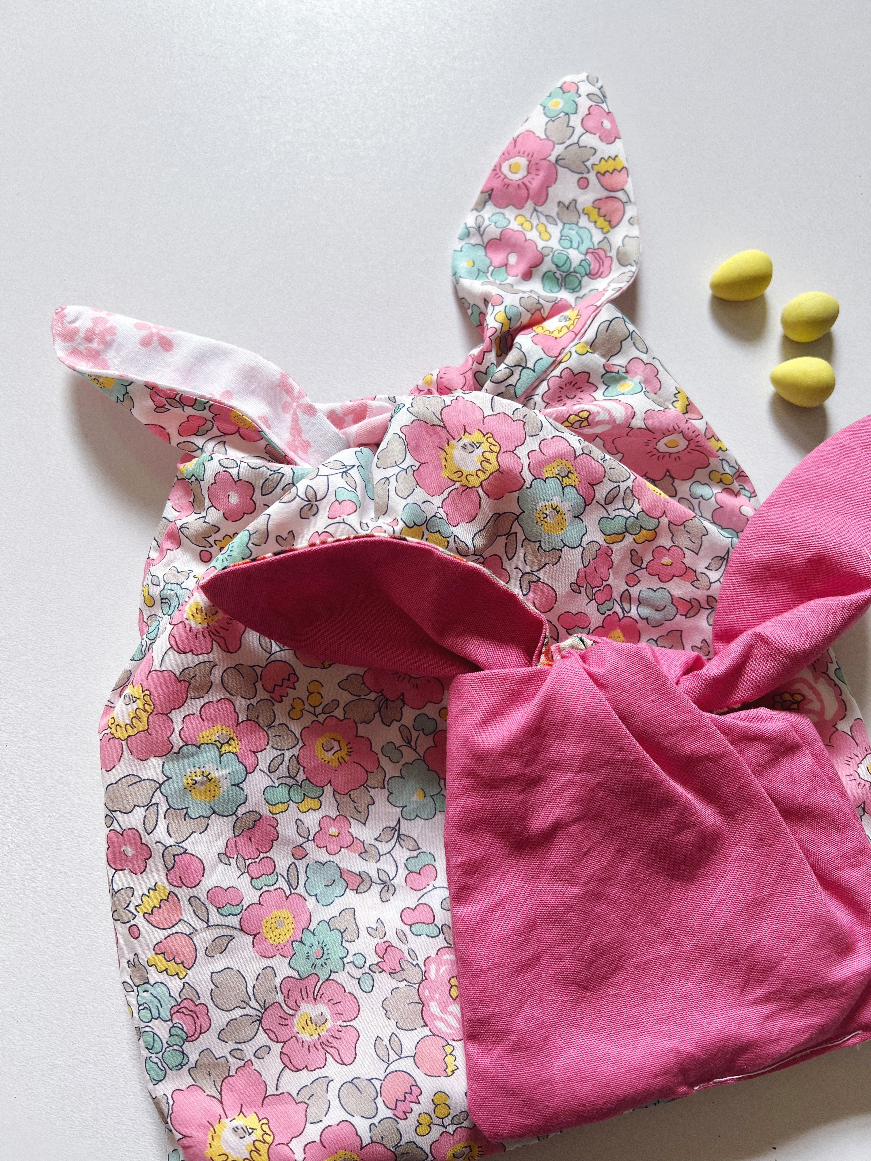 easter bunny bags - pink floral liberty of london