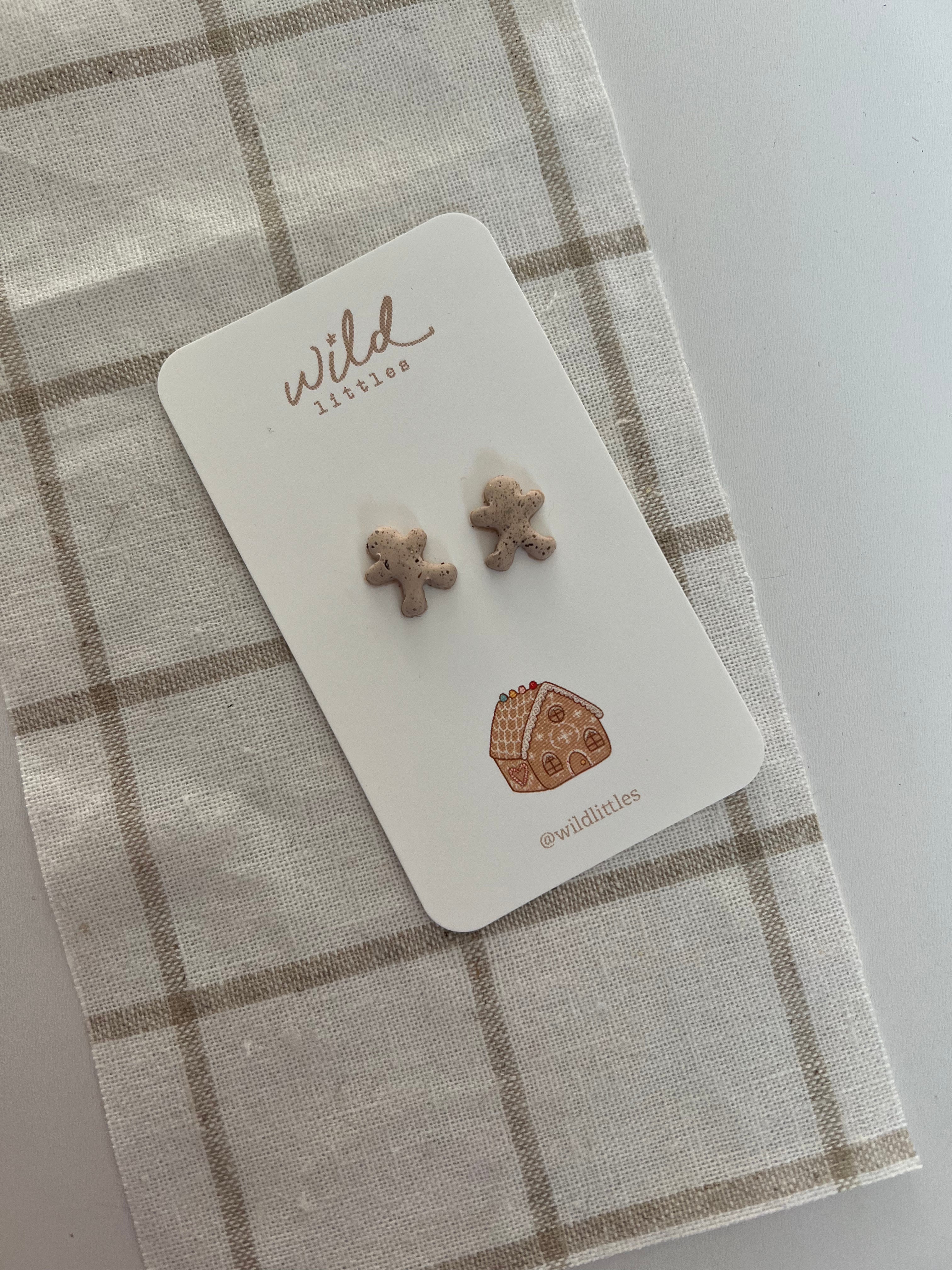 holiday earrings - gingerbread speckled pepper | Wild LIttles